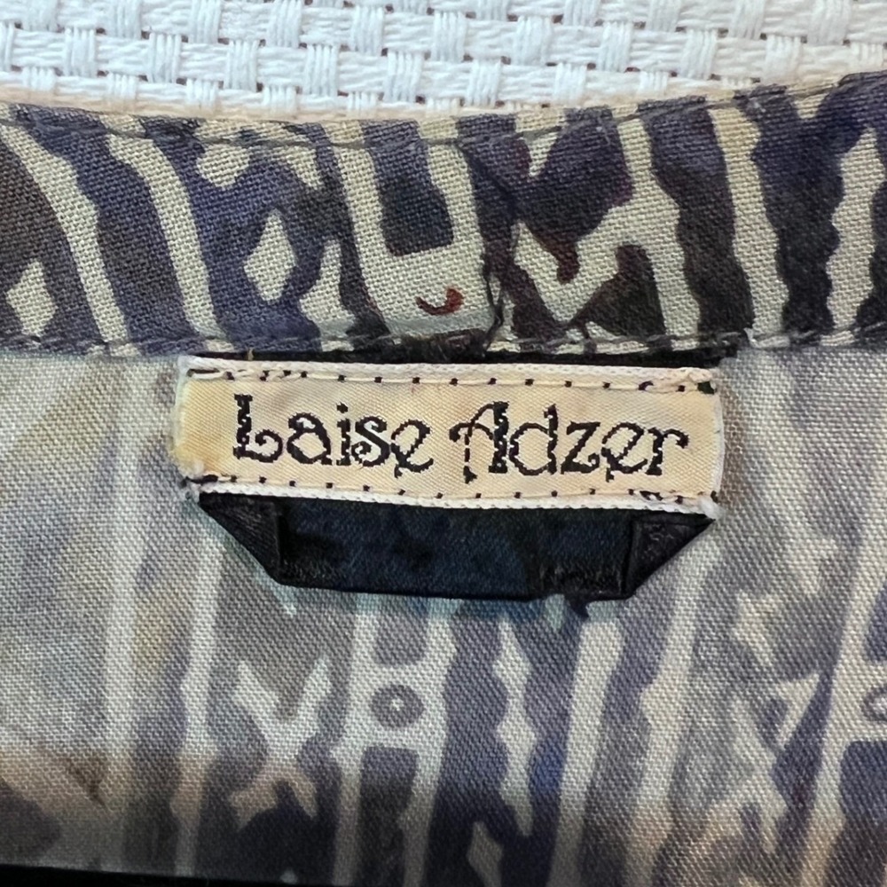 Laise Adzer Vintage Batik Lattice Print Babydoll Dress Blue Purple One Size READ - Picture 2 of 12